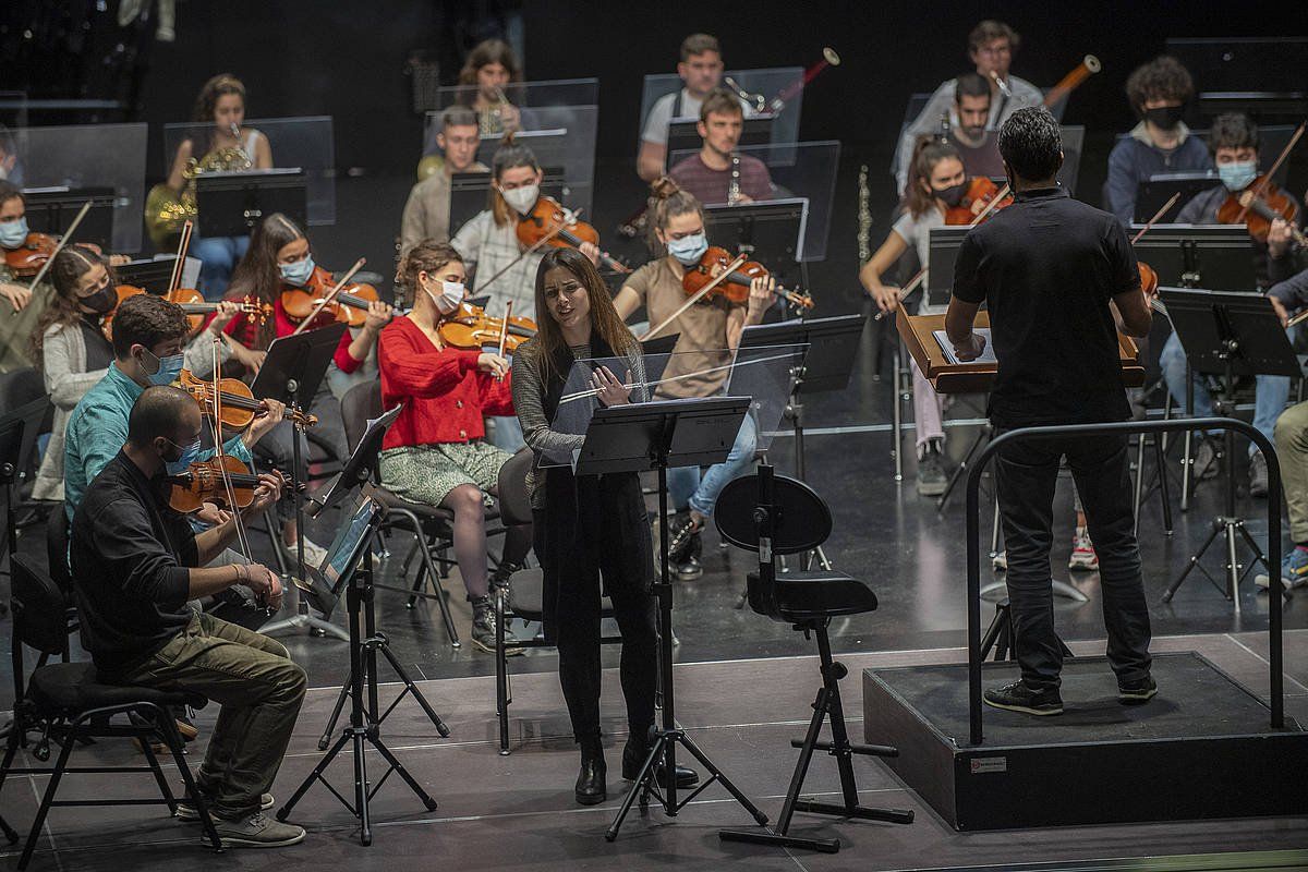 Euskal Herriko Gazte Orkestraren entsegua Donostian, joan den abenduaren 31n. JUAN CARLOS RUIZ / FOKU