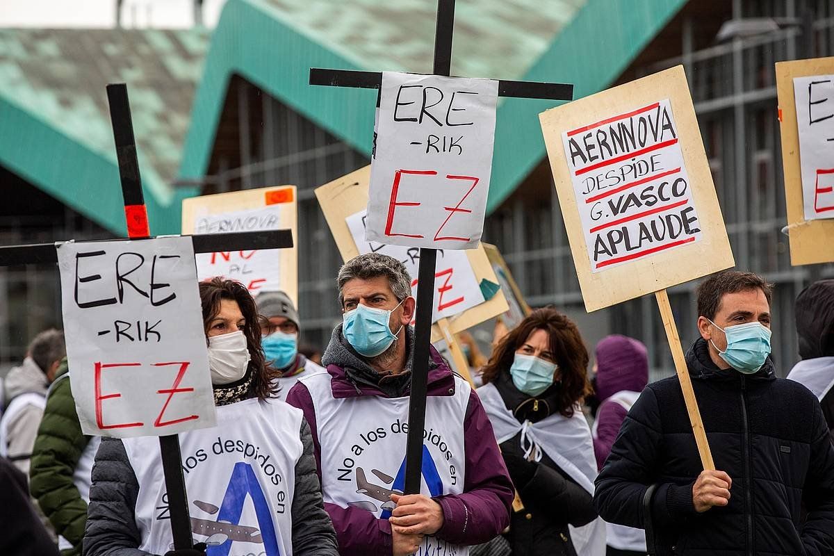 Aernnovako langileen protesta ekitaldi bat. DAVID AGUILAR / EFE