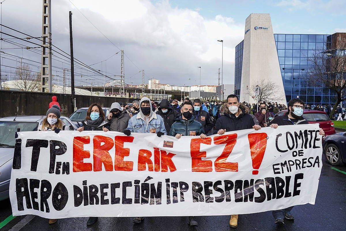 ITP Aero Castingseko langileen protesta, duela hilabete. MARISOL RAMIREZ / FOKU