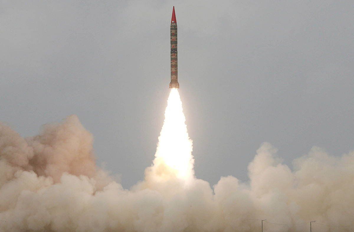 Pakistanen Shaheen-2 misil nuklearraren artxiboko irudia. EFE