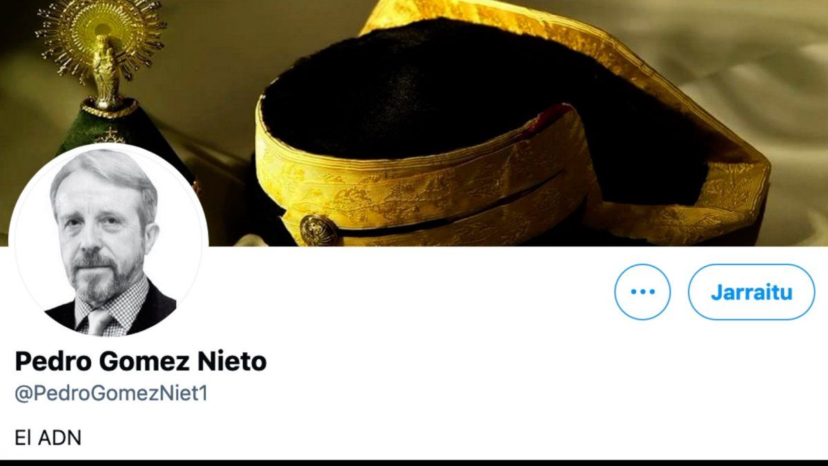 Pedro Gomez Nietoren Twitterreko profila. BERRIA