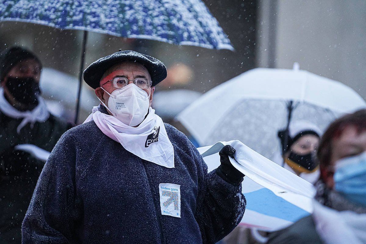 Euskal presoen aldeko protesta bat, urtarrilean, Gasteizen. ENDIKA PORTILLO / FOKU