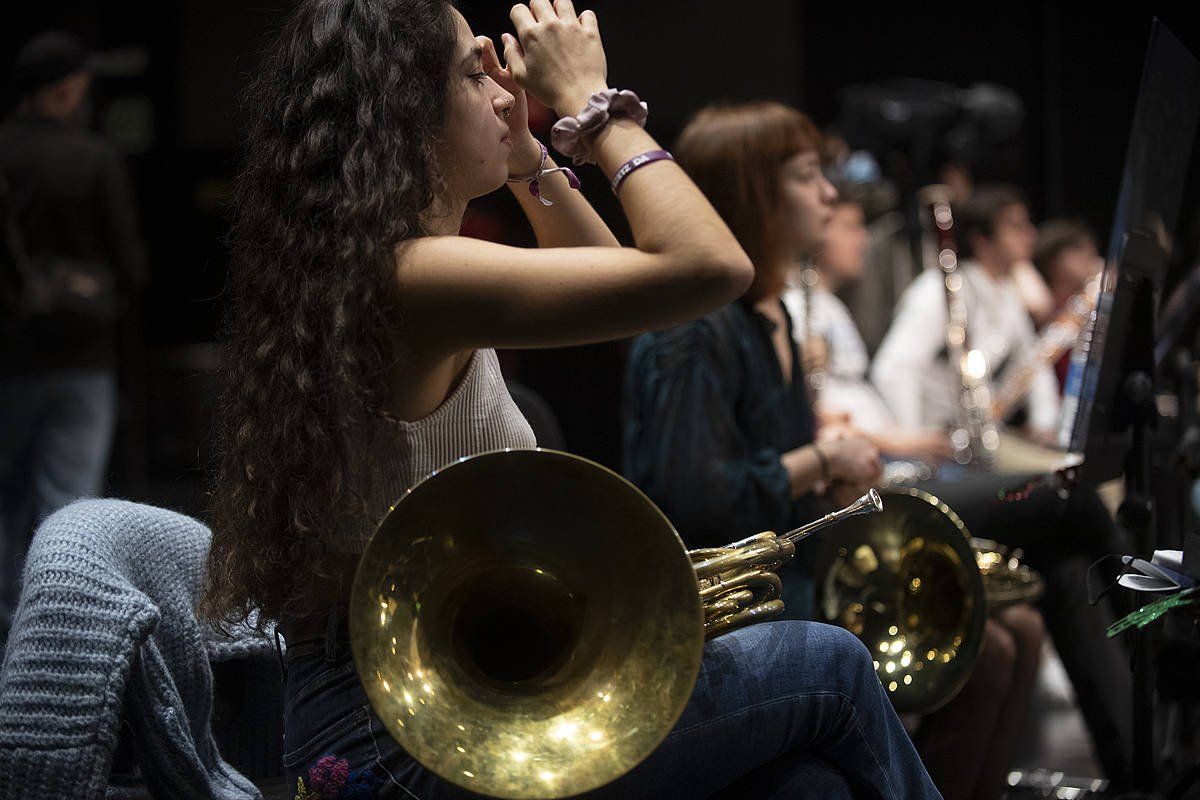 Euskal Herriko Gazte Orkestraren entsegu bat, abenduan. JUAN CARLOS RUIZ / FOKU