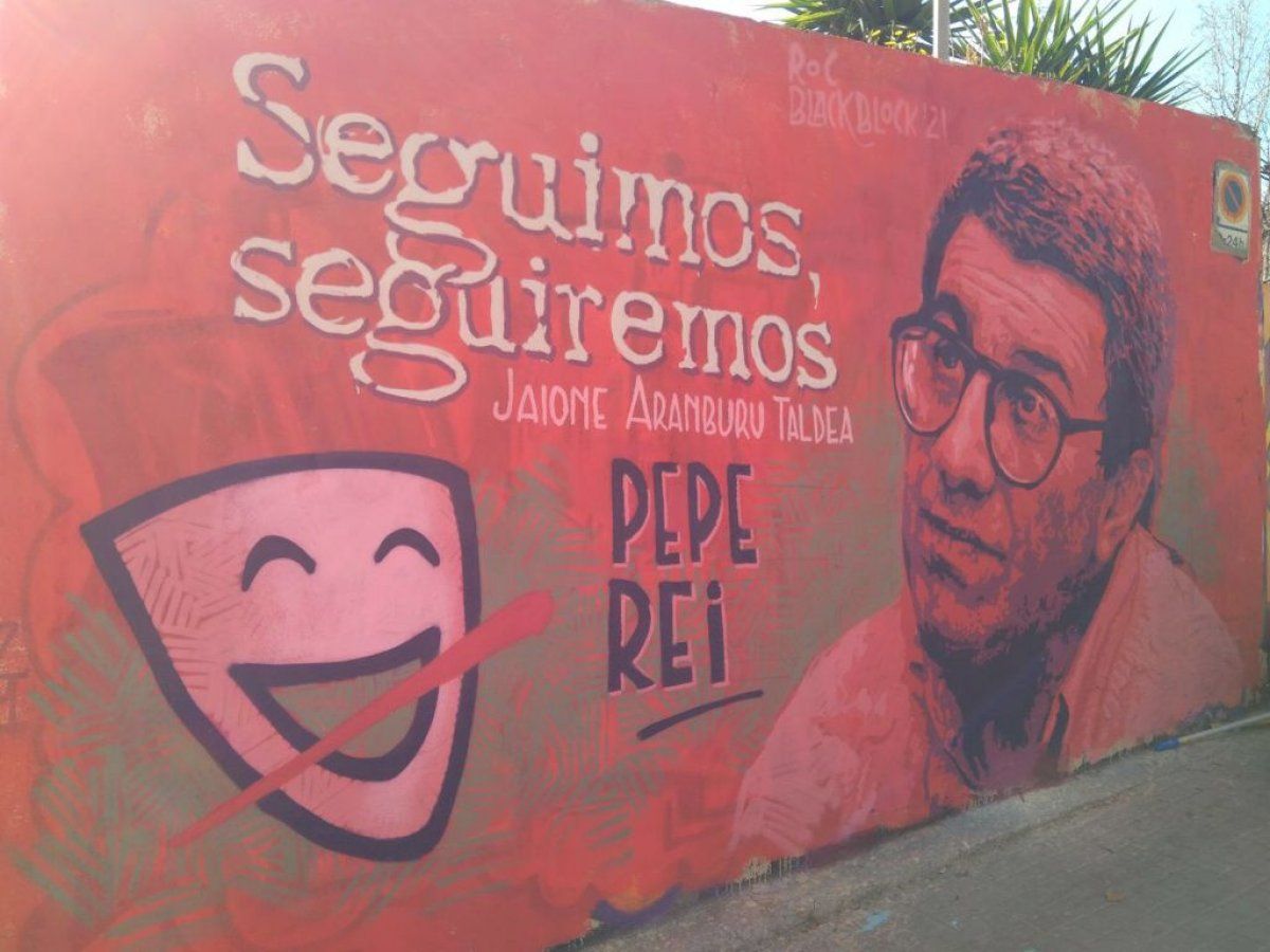 Pepe Reiren omenez egindako horma irudia, Bartzelonan. BERRIA Pepe Reiren omenez egindako horma irudia, Bartzelonan. BERRIA