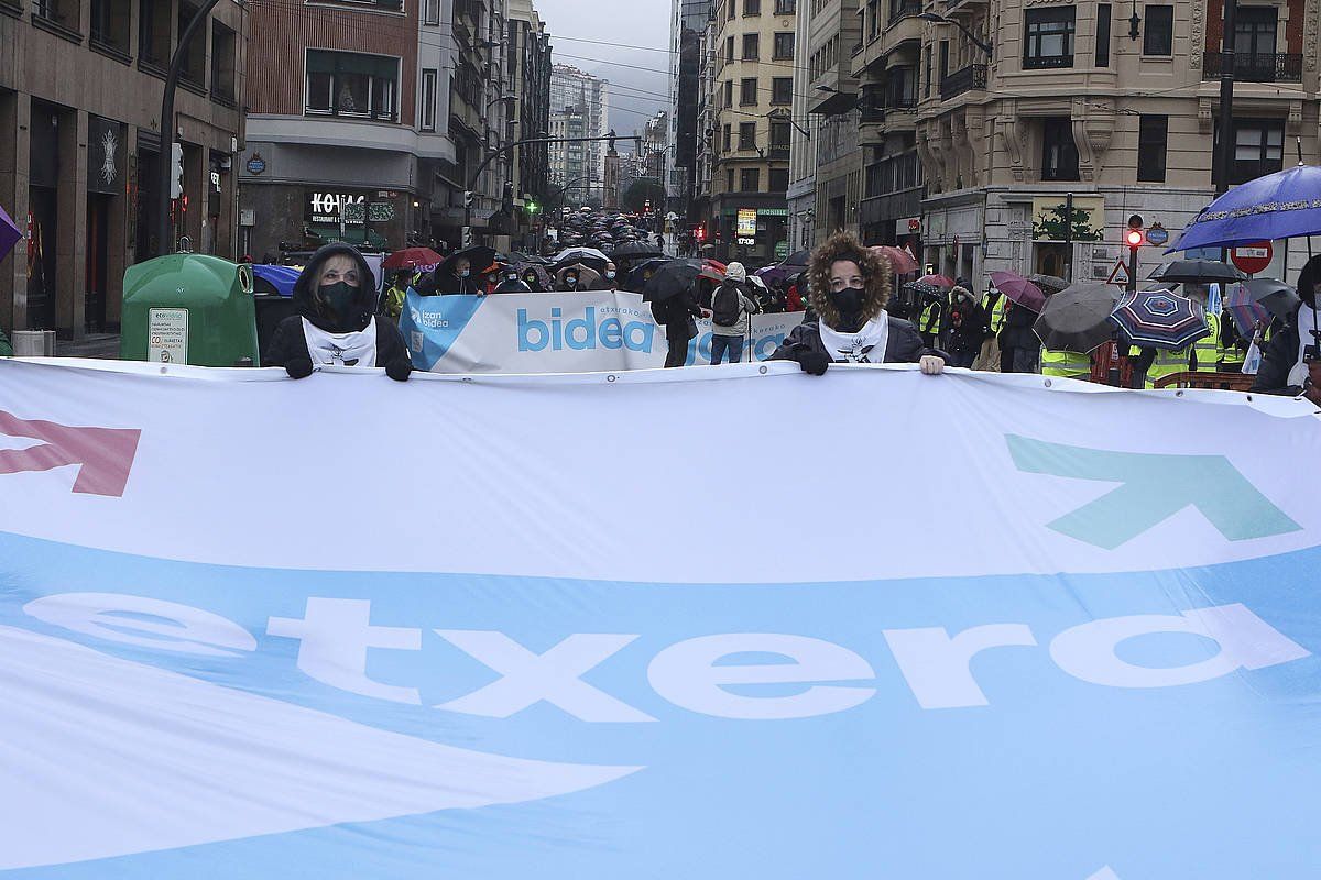 Urtarrilean Bilbon presoen alde egindako manifestazioa. OSCAR MATXIN / FOKU