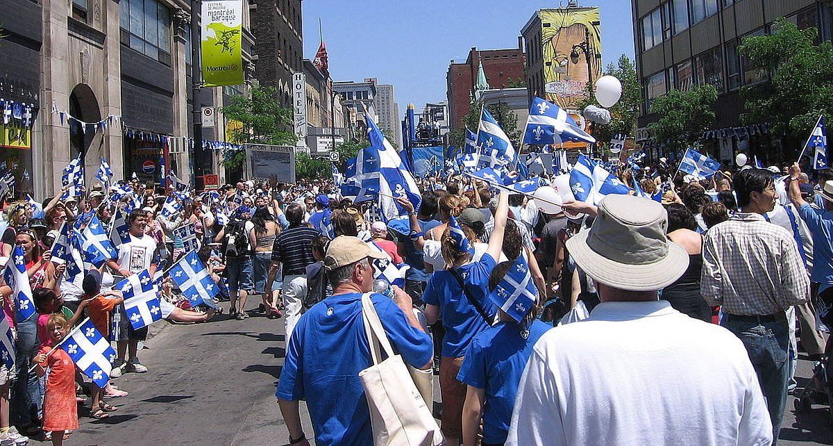 Quebeceko jai nazionalaren ospakizuna ekainaren 24an egiten dute urtero. Irudian, Montreal hirian. BERRIA