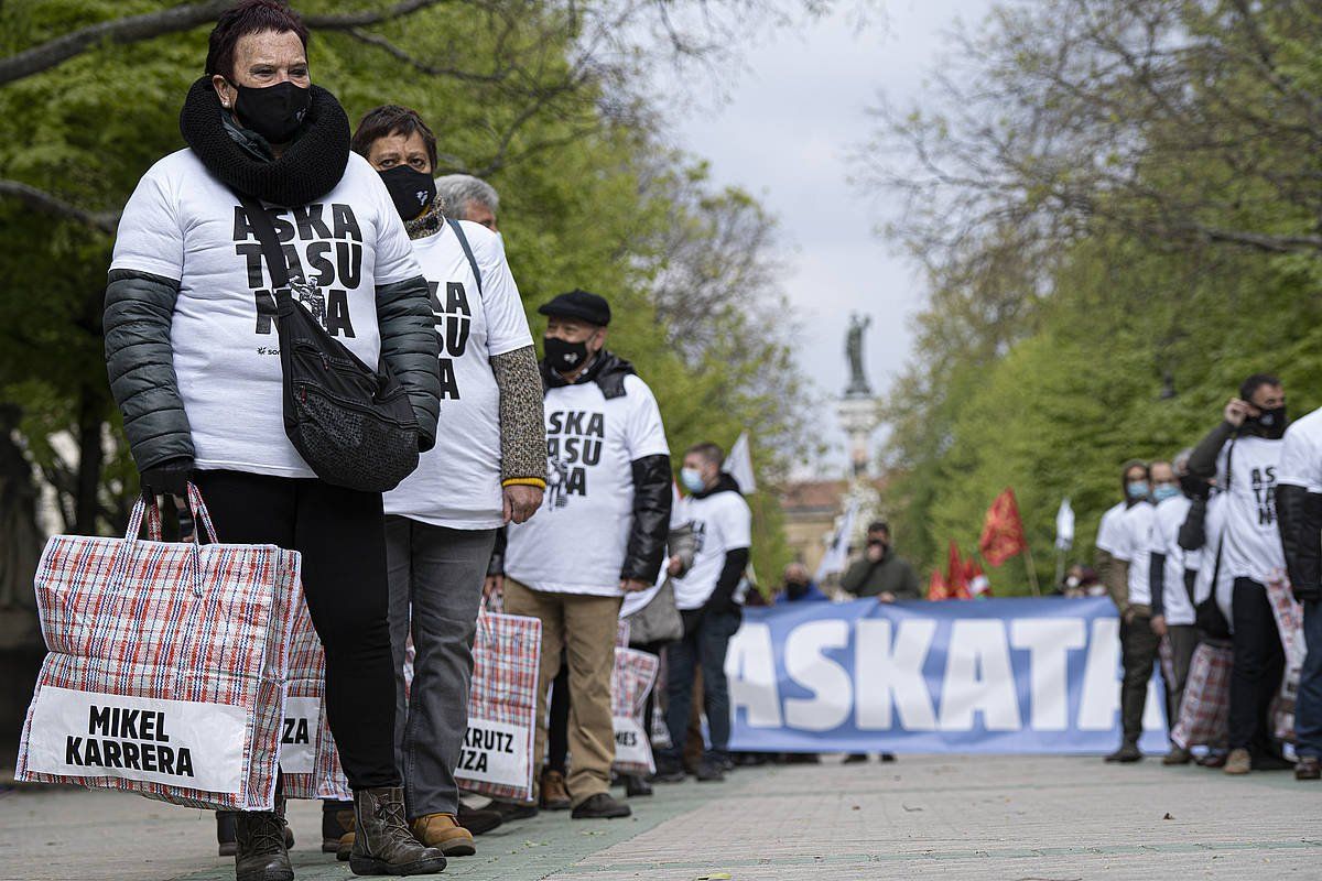 Sortuk apirilaren 17an Preso Politikoen Egunez eginiko manifestazioetako bat. JAGOBA MANTEROLA / FOKU