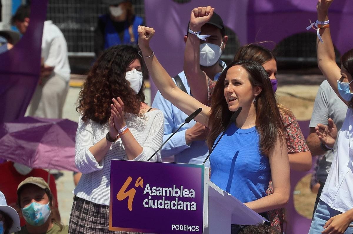 Ione Belarra, gaur, Podemosen IV. batzarrean, Alcorconen (Madril, Espainia). FERNANDO ALVARADO / EFE